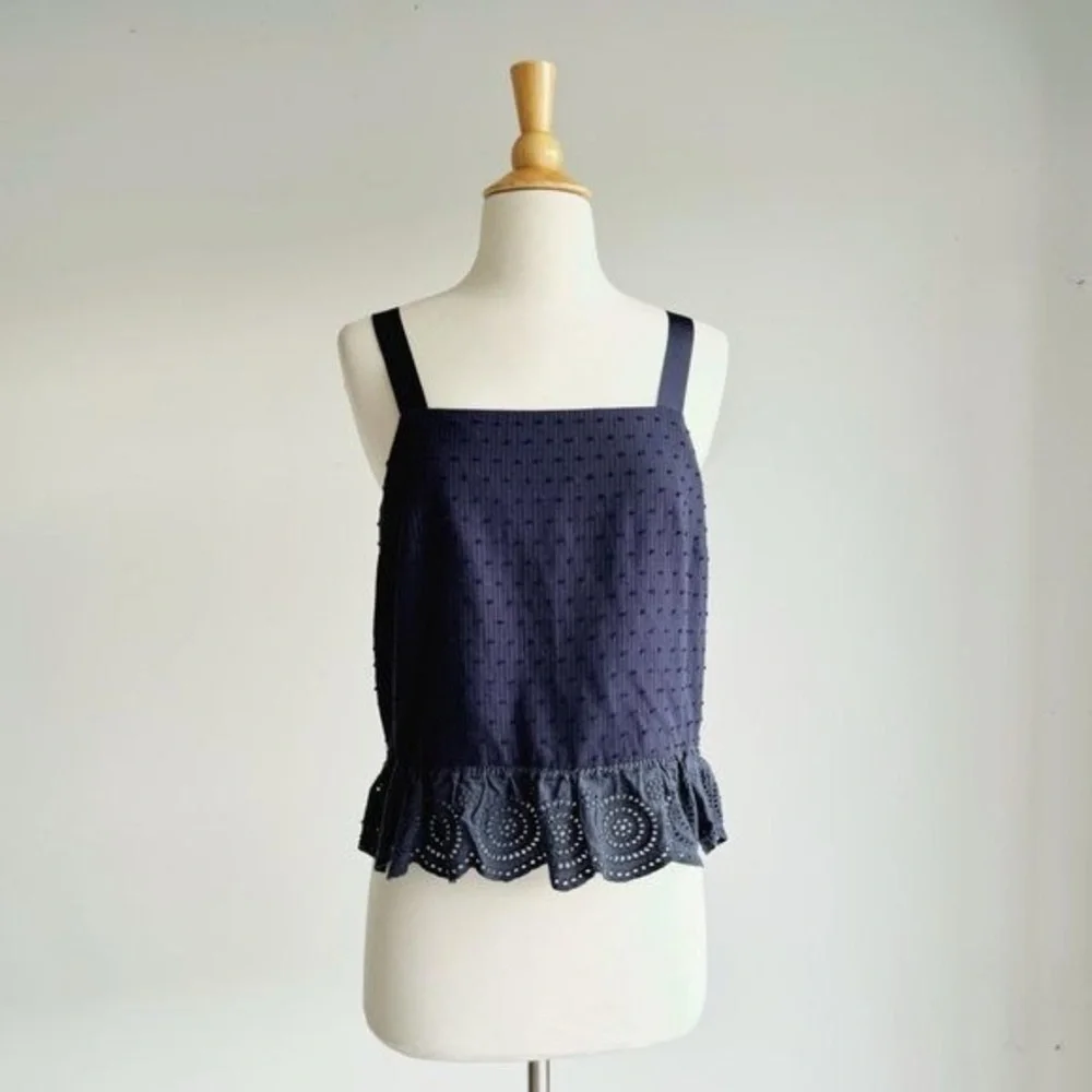 J.Crew Navy Peplum Tank Size 2 - Picture 1 of 5